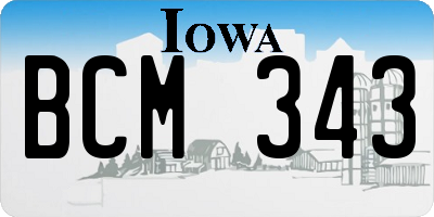 IA license plate BCM343