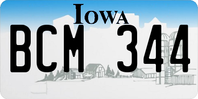 IA license plate BCM344