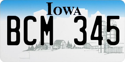 IA license plate BCM345