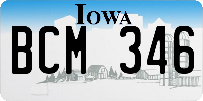 IA license plate BCM346