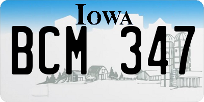 IA license plate BCM347