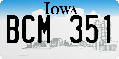 IA license plate BCM351