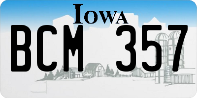 IA license plate BCM357