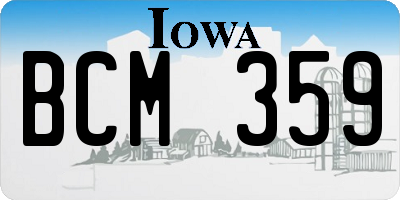 IA license plate BCM359