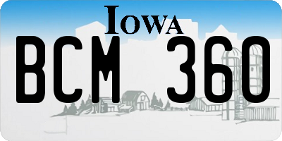 IA license plate BCM360