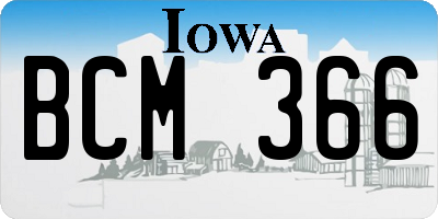 IA license plate BCM366