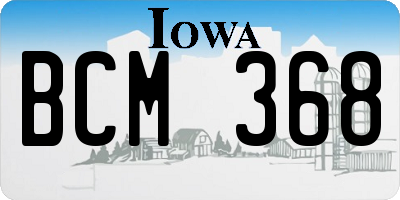 IA license plate BCM368