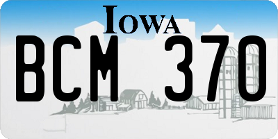 IA license plate BCM370