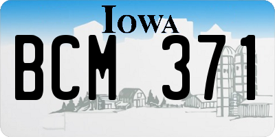 IA license plate BCM371