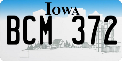 IA license plate BCM372