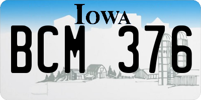 IA license plate BCM376
