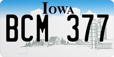IA license plate BCM377
