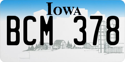 IA license plate BCM378