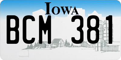 IA license plate BCM381