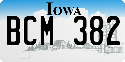 IA license plate BCM382