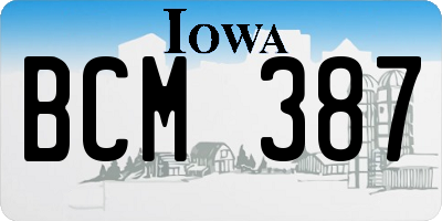 IA license plate BCM387