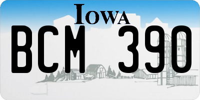 IA license plate BCM390
