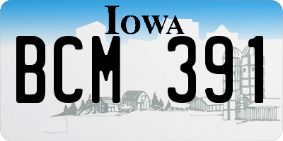 IA license plate BCM391