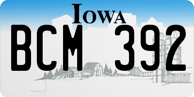 IA license plate BCM392