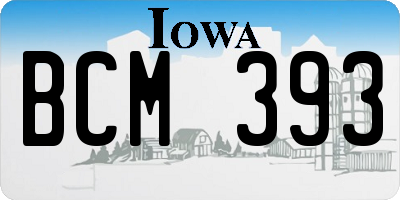 IA license plate BCM393