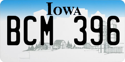 IA license plate BCM396