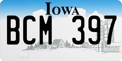 IA license plate BCM397