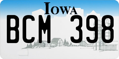 IA license plate BCM398
