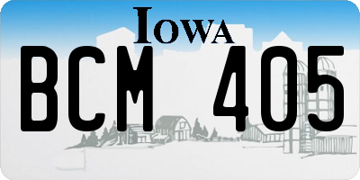 IA license plate BCM405