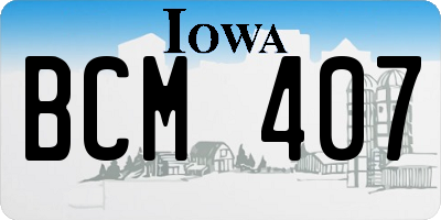 IA license plate BCM407