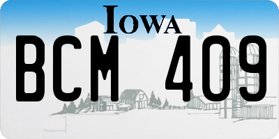 IA license plate BCM409