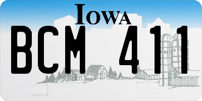 IA license plate BCM411