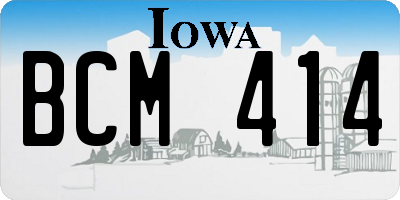 IA license plate BCM414