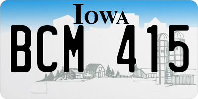 IA license plate BCM415