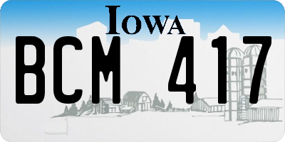 IA license plate BCM417