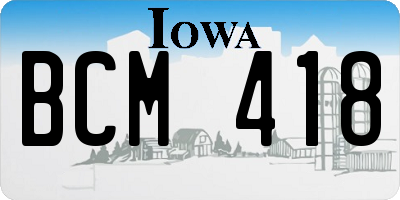 IA license plate BCM418