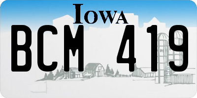 IA license plate BCM419
