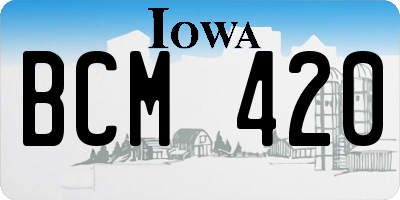 IA license plate BCM420