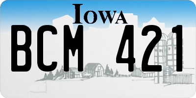 IA license plate BCM421