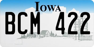 IA license plate BCM422