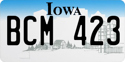 IA license plate BCM423