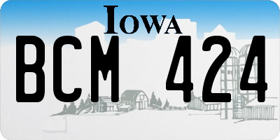 IA license plate BCM424