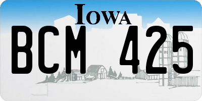 IA license plate BCM425