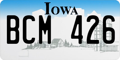 IA license plate BCM426