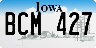 IA license plate BCM427