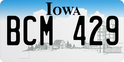 IA license plate BCM429