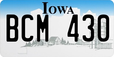 IA license plate BCM430