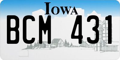 IA license plate BCM431