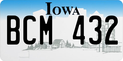 IA license plate BCM432