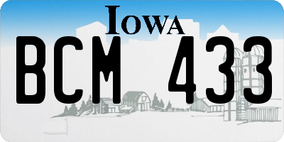 IA license plate BCM433