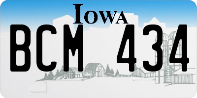 IA license plate BCM434